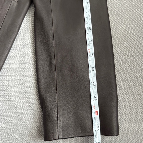 Vince Leather Shrunken Blazer Brown Size XL